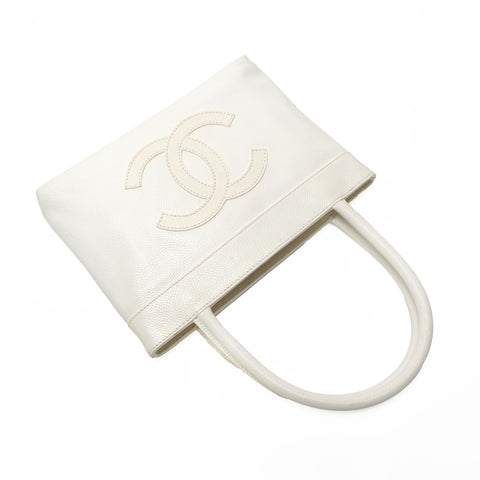 CHANEL Tote Bag, Series 9, Caviar Skin Handbag white WS28013