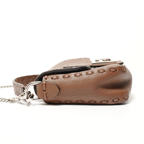 FENDI Mamma Baguette Leather 2-way Shoulder Bag Brown WS28016