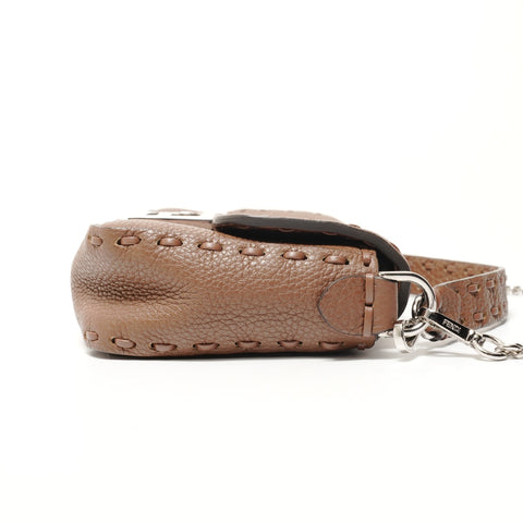 FENDI Mamma Baguette Leather 2-way Shoulder Bag Brown WS28016