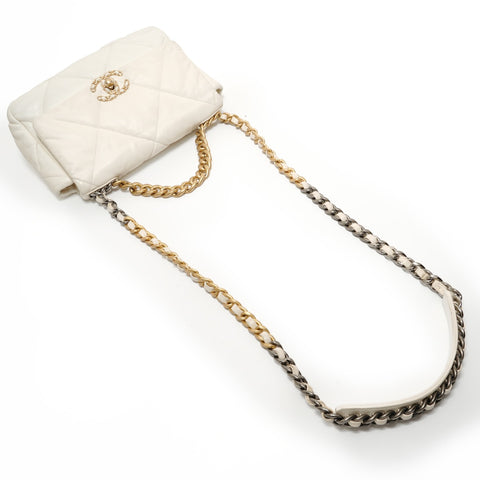 CHANEL 19 Matelasse Shoulder Bag white WS28019