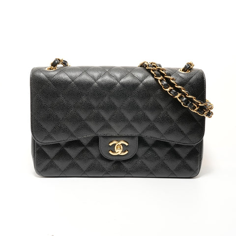 CHANEL Series 24 Matelass 30 Double Flap Shoulder Bag black WS28020