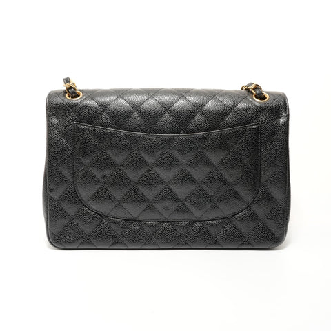 CHANEL Series 24 Matelassé 30 Double Flap Shoulder Bag black WS28020