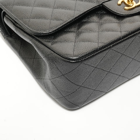 CHANEL Series 24 Matelassé 30 Double Flap Shoulder Bag black WS28020