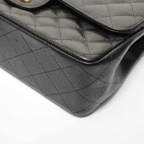 CHANEL Series 24 Matelassé 30 Double Flap Shoulder Bag black WS28020