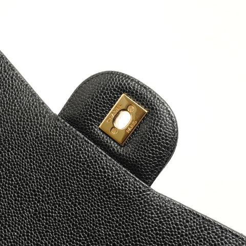 CHANEL Series 24 Matelassé 30 Double Flap Shoulder Bag black WS28020