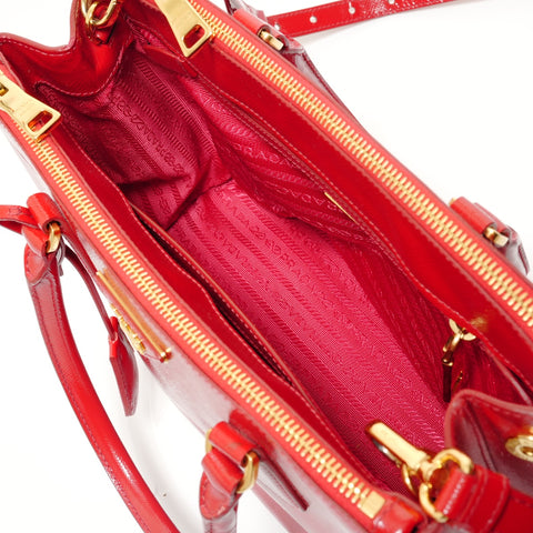 PRADA Galleria Saffiano 2way Handbag Red WS28023