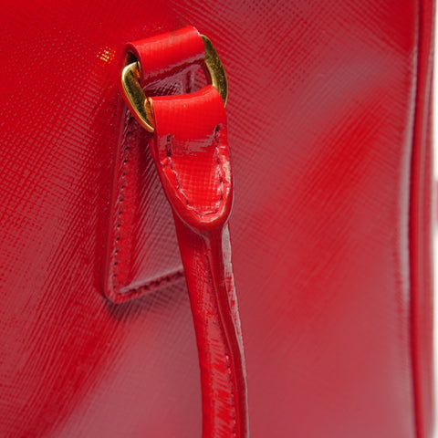 PRADA Galleria Saffiano 2way Handbag Red WS28023