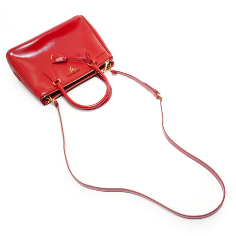 PRADA Galleria Saffiano 2way Handbag Red WS28023