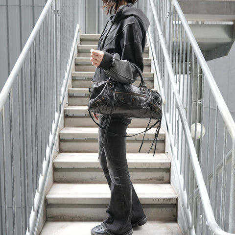 BALENCIAGA Twiggy Leather Handbag black WS28025