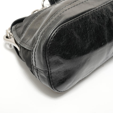 PRADA Chain Shoulder Bag Nylon Leather Shoulder Bag black WS28026