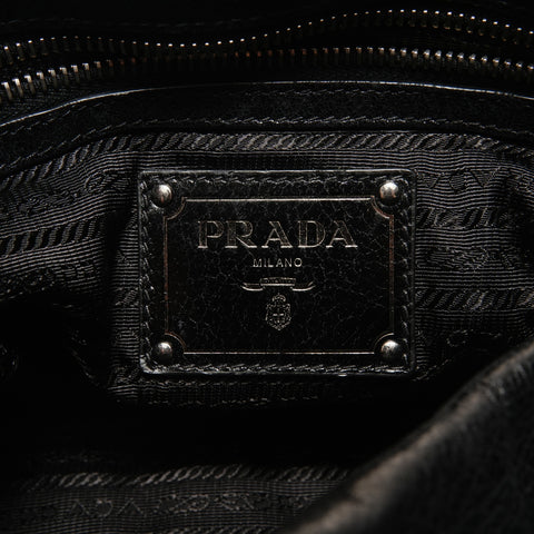PRADA Chain Shoulder Bag Nylon Leather Shoulder Bag black WS28026