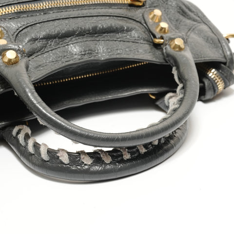 BALENCIAGA Giant Mini City 2way Handbag gray WS28027