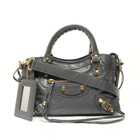BALENCIAGA Giant Mini City 2way Handbag gray WS28027