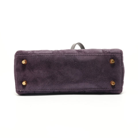 Christian Dior Lady Dior 2-way Metal Gold Handbag purple WS28029