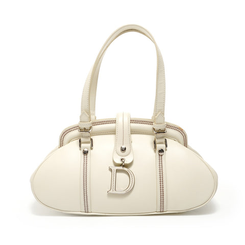 Christian Dior Detective Leather Shoulder Bag Ivory WS28030