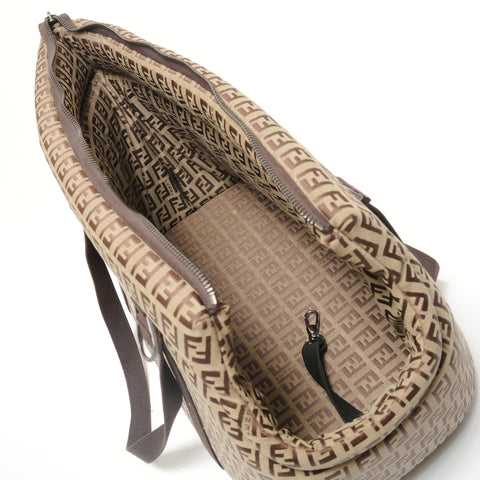 FENDI Zucchino Pet Carrier Bag Shoulder Bag Brown WS28037