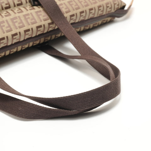 FENDI Zucchino Pet Carrier Bag Shoulder Bag Brown WS28037