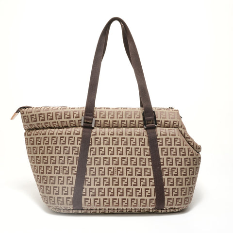 FENDI Zucchino Pet Carrier Bag Shoulder Bag Brown WS28037