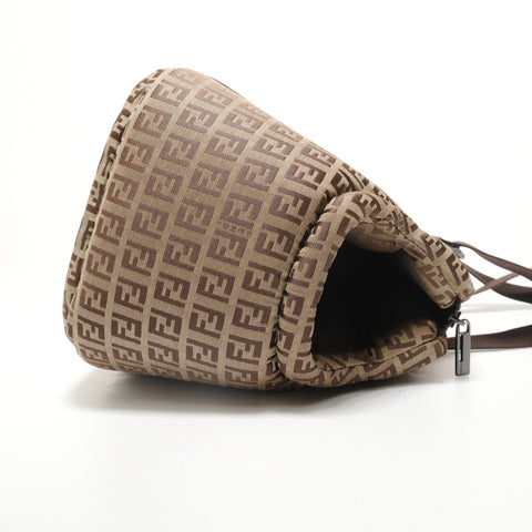 FENDI Zucchino Pet Carrier Bag Shoulder Bag Brown WS28037