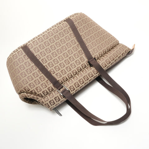 FENDI Zucchino Pet Carrier Bag Shoulder Bag Brown WS28037