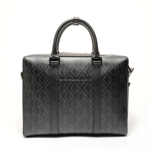 Christian Dior Lango CD Diamond 2-Way Business Bag Handbag black WS28038