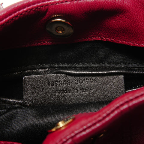 YVES SAINT LAURENT Leather YSL logo charm Saharienne Shoulder Bag Red WS28040