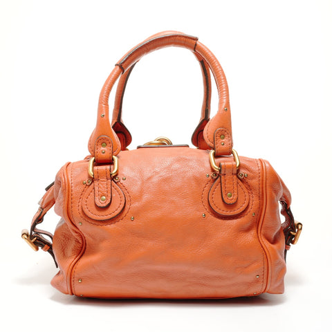 Chloe Leather Paddington Shoulder Bag Orange WS28041