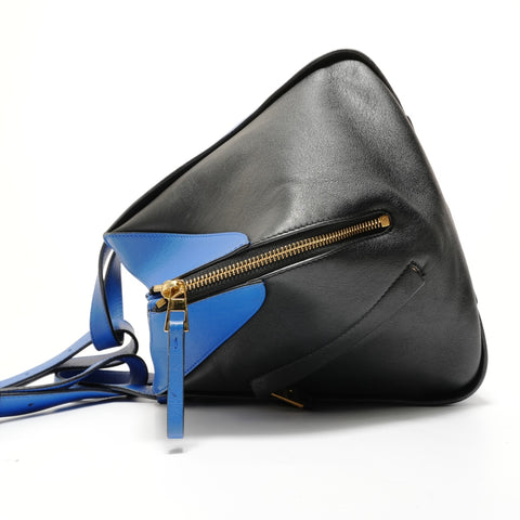 LOEWE Hammock Leather 2-Way Handbag, Bi-color Handbag blue WS28042