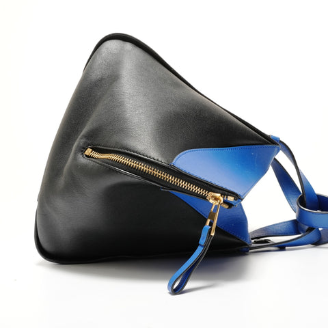 LOEWE Hammock Leather 2-Way Handbag, Bi-color Handbag blue WS28042