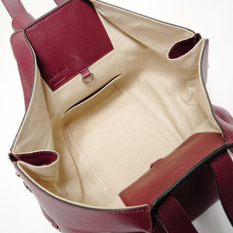 LOEWE Hammock Leather 2-Way Handbag, Bordeaux Handbag Red WS28044