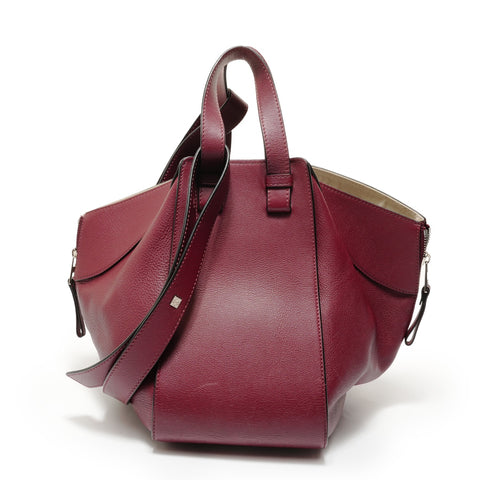 LOEWE Hammock Leather 2-Way Handbag, Bordeaux Handbag Red WS28044