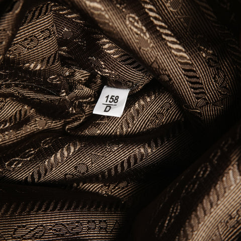 PRADA Jacquard logo Handbag beige WS28047