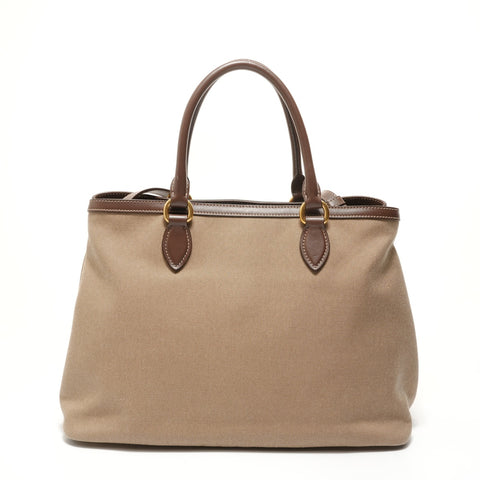 PRADA Jacquard logo Handbag beige WS28047