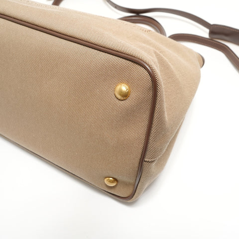 PRADA Jacquard logo Handbag beige WS28047