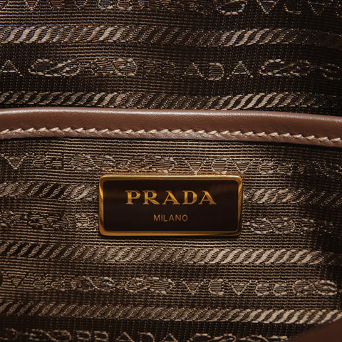 PRADA Jacquard logo Handbag beige WS28047