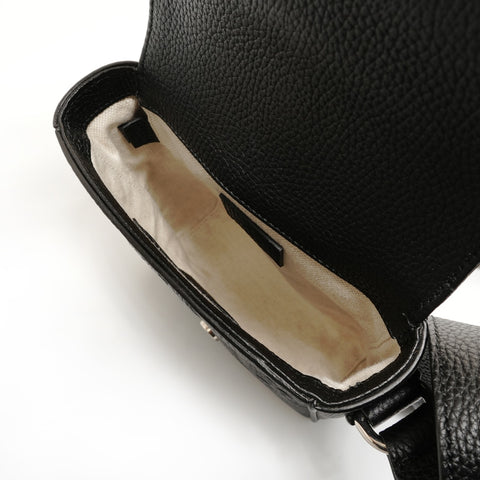 GUCCI Jumbo GG Small Messenger Bag Leather Shoulder Bag black WS28050