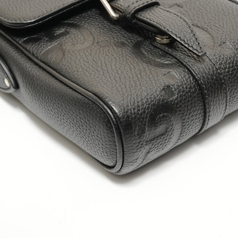 GUCCI Jumbo GG Small Messenger Bag Leather Shoulder Bag black WS28050