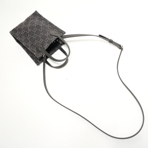 GUCCI GG Denim Mini Tote Handbag black WS28051