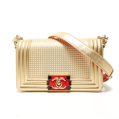 CHANEL Article n ° 19 Boy Chanel Petit sac à bandoulière or WS28053
