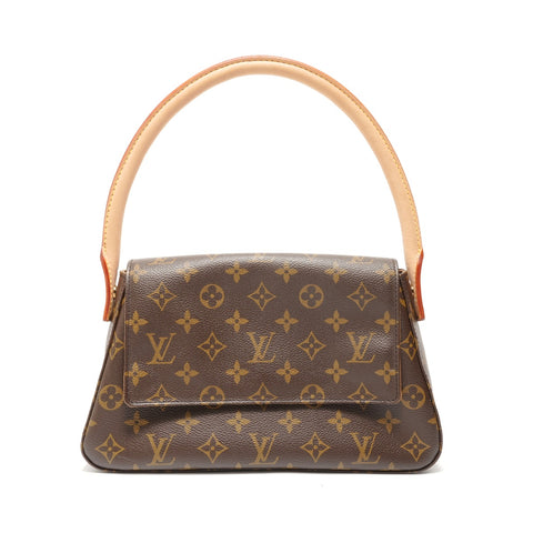 LOUIS VUITTON Monogram Mini Looping (2005 model) Shoulder Bag Brown WS28054