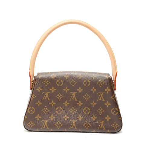 LOUIS VUITTON Monogram Mini Looping (2005 model) Shoulder Bag Brown WS28054