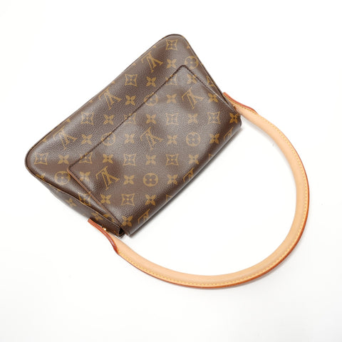 LOUIS VUITTON Monogram Mini Looping (2005 model) Shoulder Bag Brown WS28054