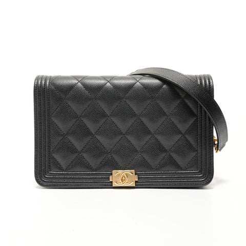 CHANEL Boy Chanel Chain Wallet (No. 30s) Shoulder Bag black WS28058