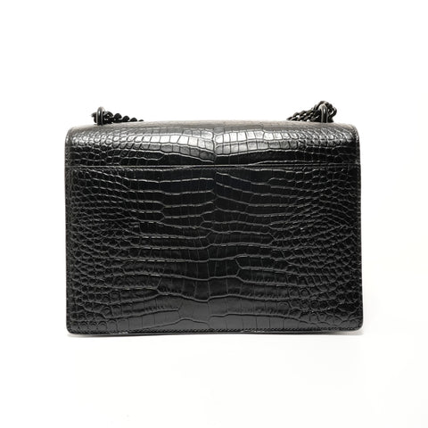 YVES SAINT LAURENT Sac à bandoulière en relief crocodile Sancassette noir WS28062