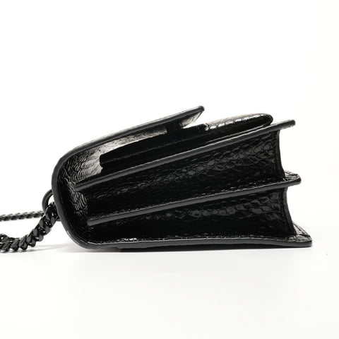 YVES SAINT LAURENT Sac à bandoulière en relief crocodile Sancassette noir WS28062