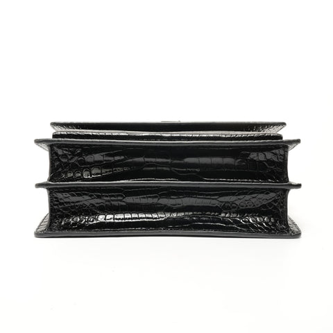 YVES SAINT LAURENT Sac à bandoulière en relief crocodile Sancassette noir WS28062