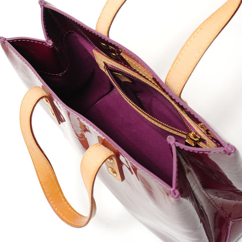 LOUIS VUITTON 2007 Monogram Vernis Lead PM Handbag Red WS28066