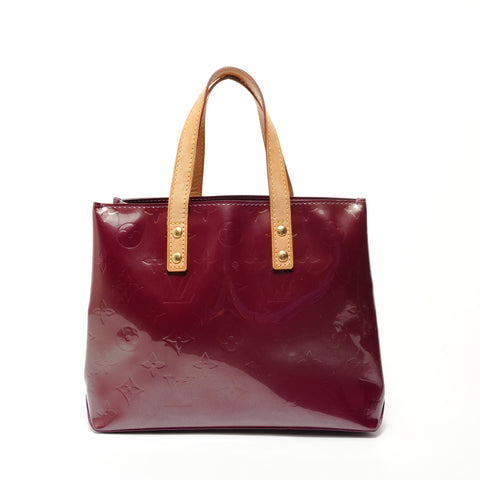 LOUIS VUITTON 2007 Monogram Vernis Lead PM Handbag Red WS28066