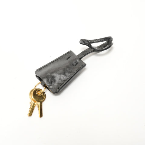 PRADA Saffiano Mini 2WAY Gold Metal Handbag black WS28067