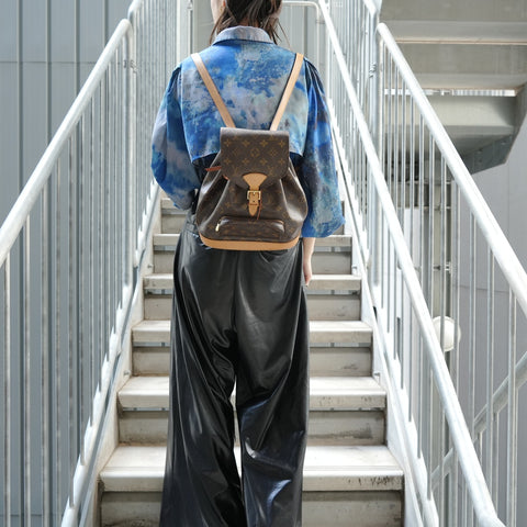 LOUIS VUITTON 1997 Montsouris MM Monogram Backpack  Daypack Brown WS28070